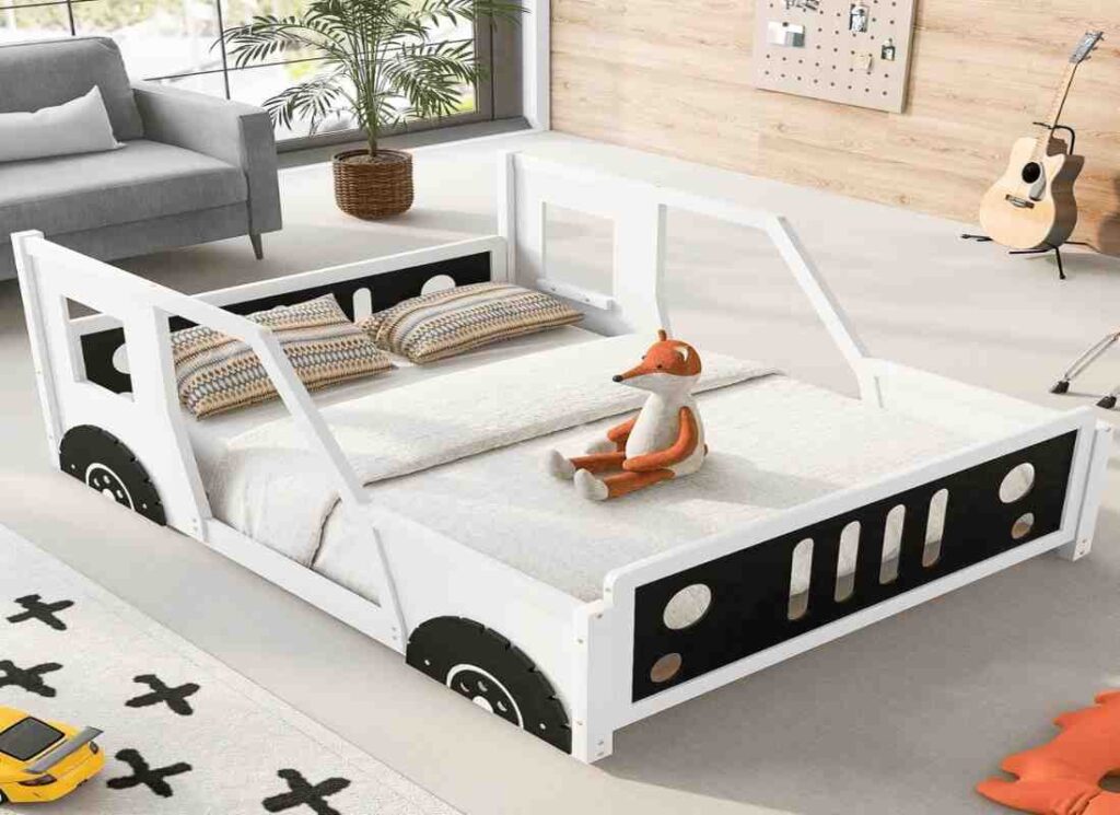 Full Size Classic Car-Shaped Platform Bed